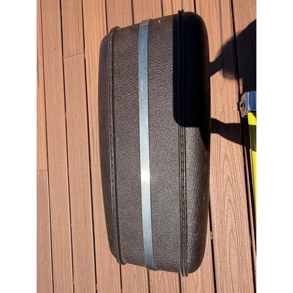 Vintage American Tourister Attache Briefcase Brown Hardside Locking Case w/Key